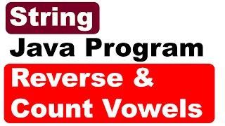 Reverse and Count Vowels - String Java Program ICSE Computer