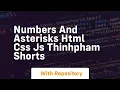 Numbers and asterisks html css js thinhpham shorts
