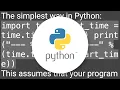 How do I get time of a Python program s execution