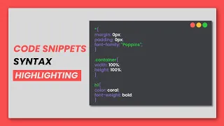 Code Snippets Syntax Highlighting HTML CSS And Js