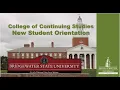 BSU Continuing Studies Orientation for night and online students
