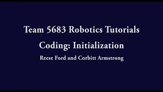 Team 5683 Robotics Initialization FTC Blocks Coding Tutorial