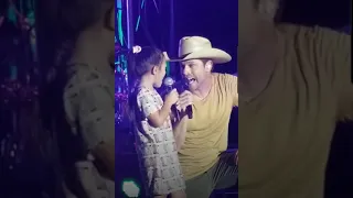 Dustin Lynch singing Thinking 'Bout You with 7 year old Julianne at Texas Motorplex!