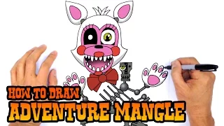 how to draw adventure mangle fnaf world