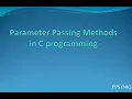 Parameter Passing Methods in C Programming PPS