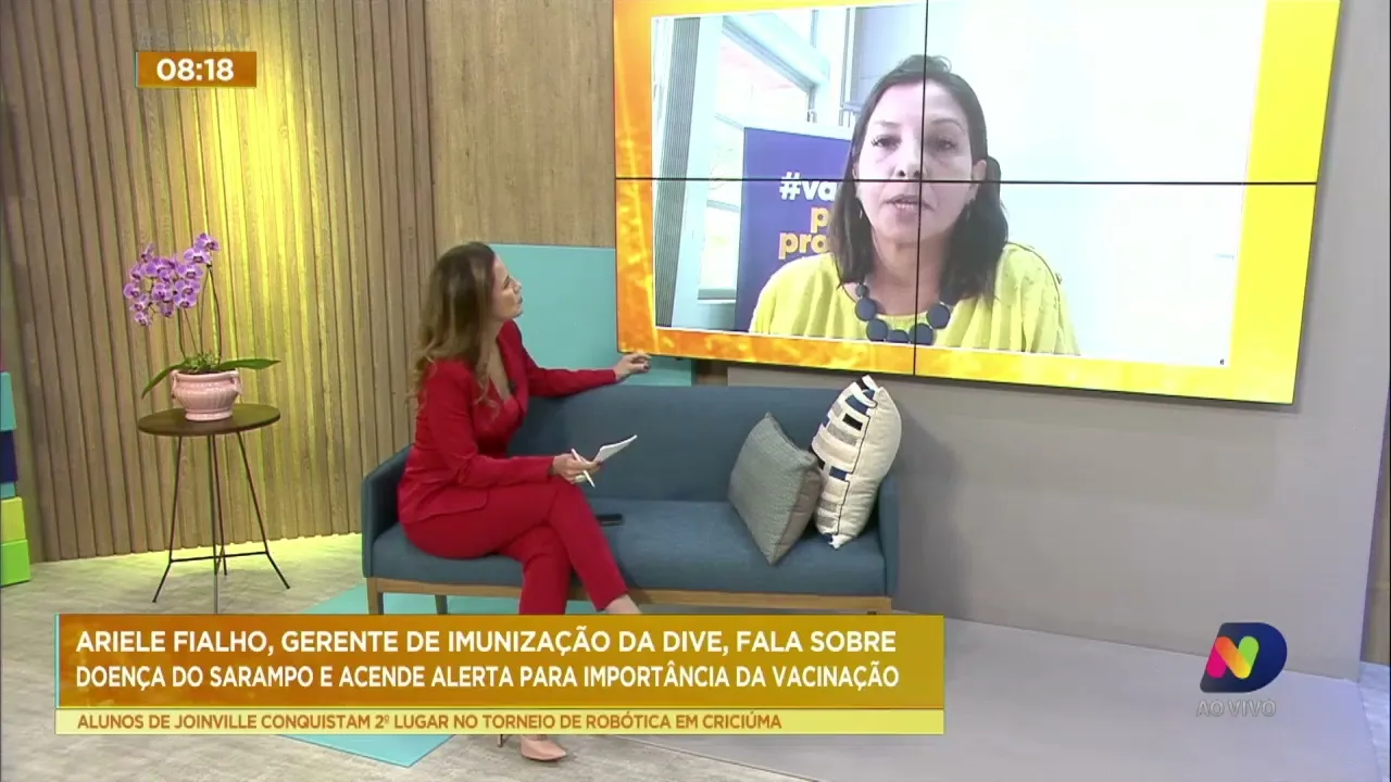 Ariele Fialho, gerente de imunização da Dive/SC, fala sobre o sarampo