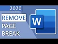 How to remove a page break in Word in 1 MINUTE 2020