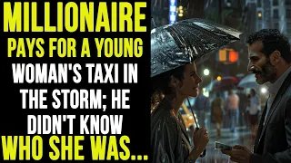 MILLIONAIRE GAVE $200 TO A WOMAN DURING A STORM... THE NEXT DAY HE SAW HER AT THE GRAVE OF HIS...