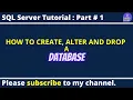 Master SQL Databases Create Alter Drop and Use Databases Full SQL Tutorial