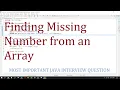Find missing number from an array of consecutive number