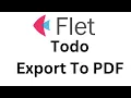 Flet Tutorial - Todo Export To PDF File