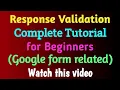 Google Form Response Validation Response Validation using Regular expression in Google Forms