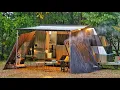Download Lagu COZY CAMPING IN THE RAIN 💰 $20,000 LUXURY CYBER CARAVAN