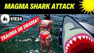 MAGMA SHARK ATTACK Injury at Sea Trawler Living Aboard Trawler Cruising Florida Keys Liveaboard Life