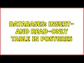 Databases Insert - and Read-only table in Postgres