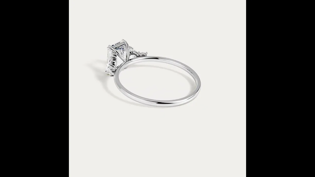 Serene丨1CT Radiant Cut Lab Diamond Side Stone Engagement Ring