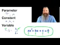 Parameters Constants Variables