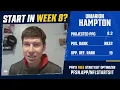 Week 8 Omarion Hampton Fantasy Start or Sit 2026