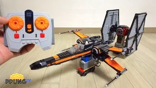 LEGO Star Wars 75102 & 75101 - RC Motorized Poe's X-Wing Fighter & Tie Fighter Dogfight by 뿡대디