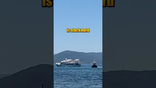Super yacht stuck hard aground on a reef in Greece!  #superyacht #yacht #boatfail