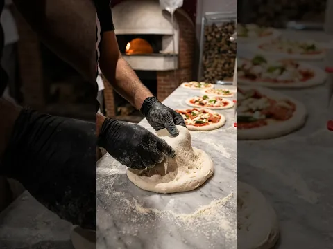Pizza Action in Italy. Great Italian food