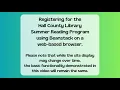Summer Reading Program at the Hall County Library Beanstack Web Based Registration Tutorial