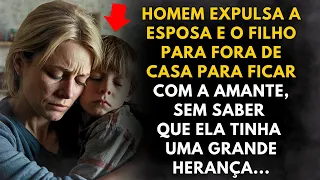 O marido expulsou a esposa e o filho de casa para viver com a amante...