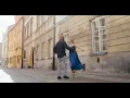 Interracial Couple Dancing Bachata Old Town Street Stock Footage 4K