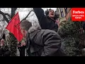 Captures Moment Man Throws IED During Protest Outside NYC Mayor Zohran Mamdani s Residence