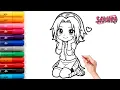 Relaxing Coloring Sakura Haruno from Naruto Satisfying Anime Coloring Pages