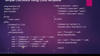 Templates in C Object-Oriented Programming OOP C Examples Explanation