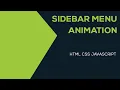 Sidebar Menu Animation using HTML CSS JQuery