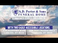 A D Porter Sons Funeral Home