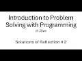 Introduction to Problem Solving with Programming in Java