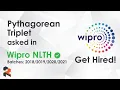 Wipro Coding Question - The Pythagorean Triplet