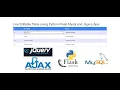 Live Editable Table using Python Flask Mysql and Jquery Ajax
