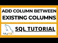 How to add new column between two existing columns in Mysql tutorial AFTER command