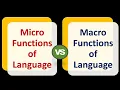 Lecture-2 Micro Functions of Language VS Macro Functions of Language George Finch