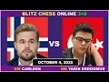 Download Lagu Magnus Carlsen vs Yagiz Kaan Erdogmus | Blitz Chess 3+0 | ChessCom | October 4, 2025