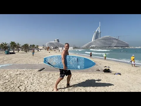 Surfing Sunset Beach in Dubai, United Emirates