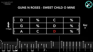 Download GUNS N ROSES - Sweet child o mine [CHORD PROGRESSION + GUITAR BACKING TRACK + TAB] MP3