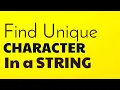 First Unique Character in a String Amazon Interview Question 2020 LeetCode