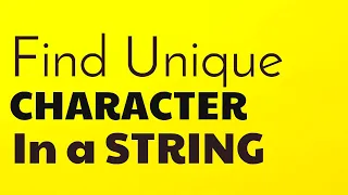 First Unique Character in a String Amazon Interview Question 2020 LeetCode