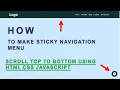 How To Make Sticky Header Sticky Menu Bar Scroll Top To Bottom Using HTML CSS Javascript