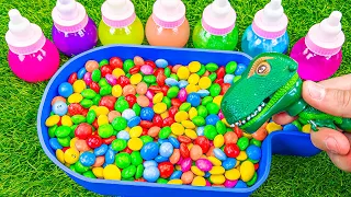 Satisfying ASMR l Mixing All My Rainbow Candy into Popsicle Bathtub with Skittles & Magic Lollipops