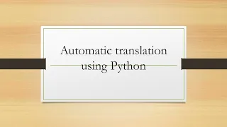 How to do language translation in Python