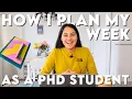 How I Plan My Week As A P Student Grad School Time Management Tips Deep Work