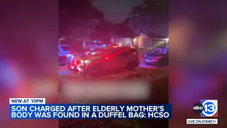 West Harris County man accused of hiding mother's body in duffel bag, wrapped in bloody sheet