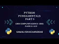 Python Fundamentals Part 3 class 11 12 CBSE Computer science 083 Operators In English