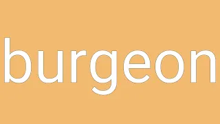 Burgeon Definition Meaning